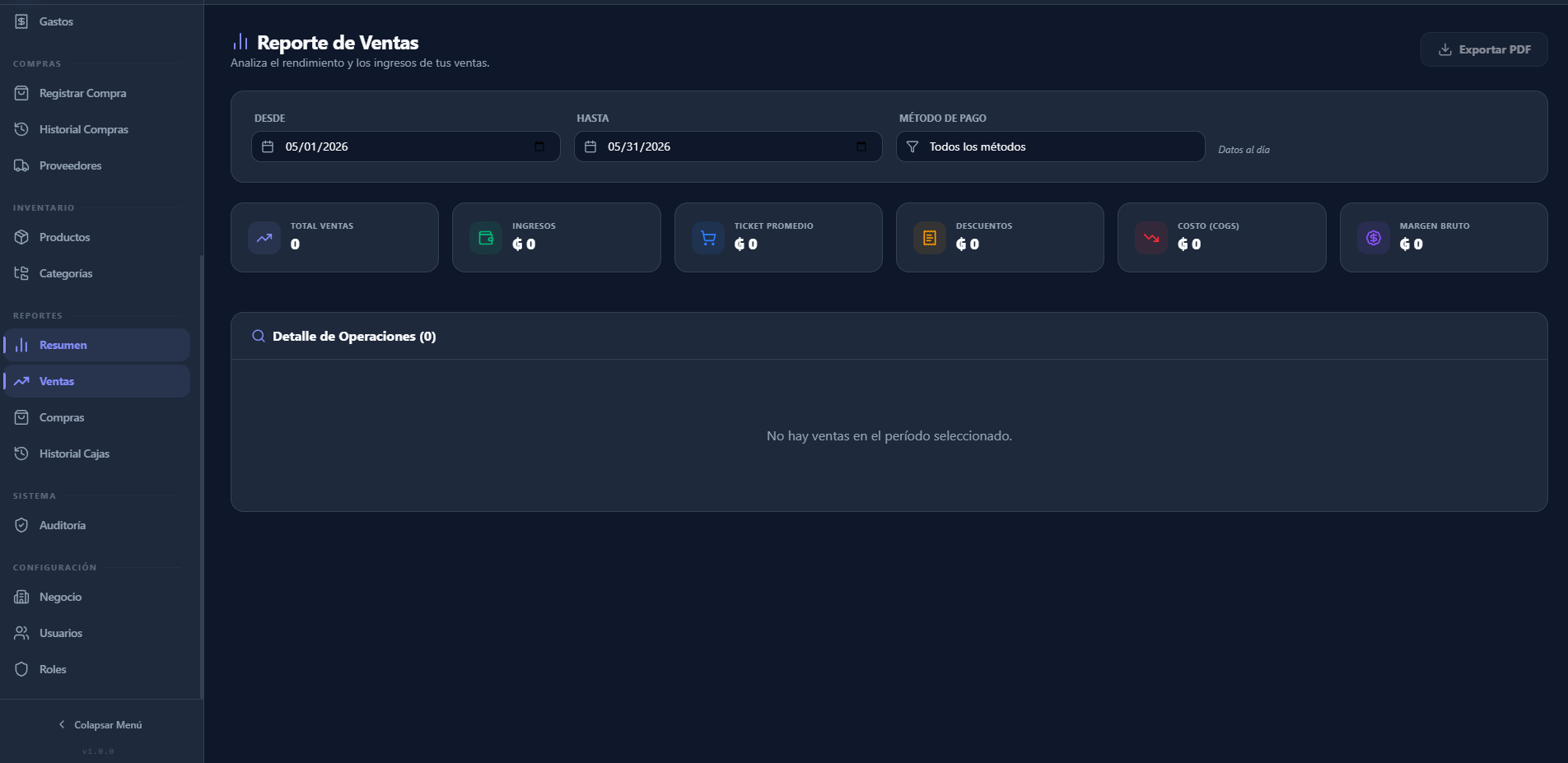 ERP — Control y configuración